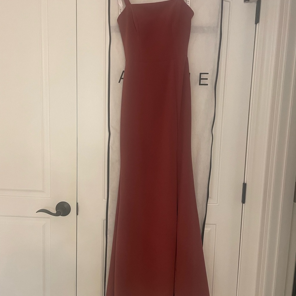 Azazie Strapless Dress in Deep Red